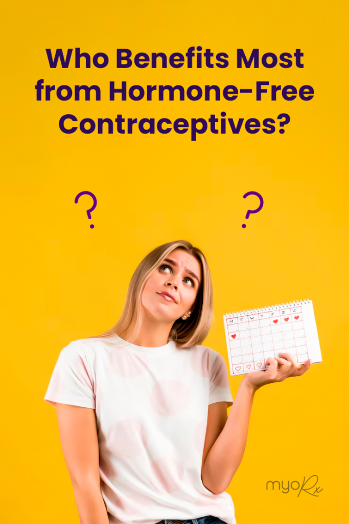 Woman looking up handling a calendar wondering what's the best hormone-free contraceptive